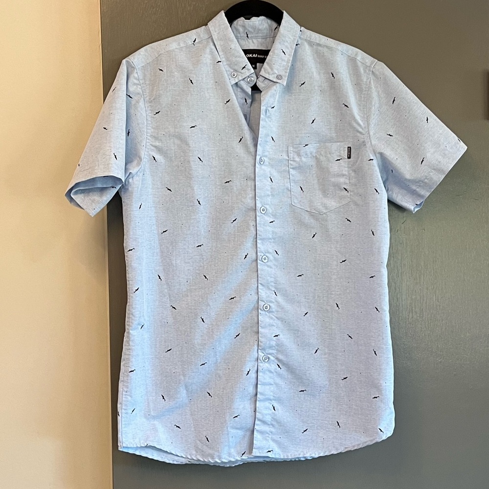 Molokai Surf Co Shark Pattern Button Down Shirts - image 1